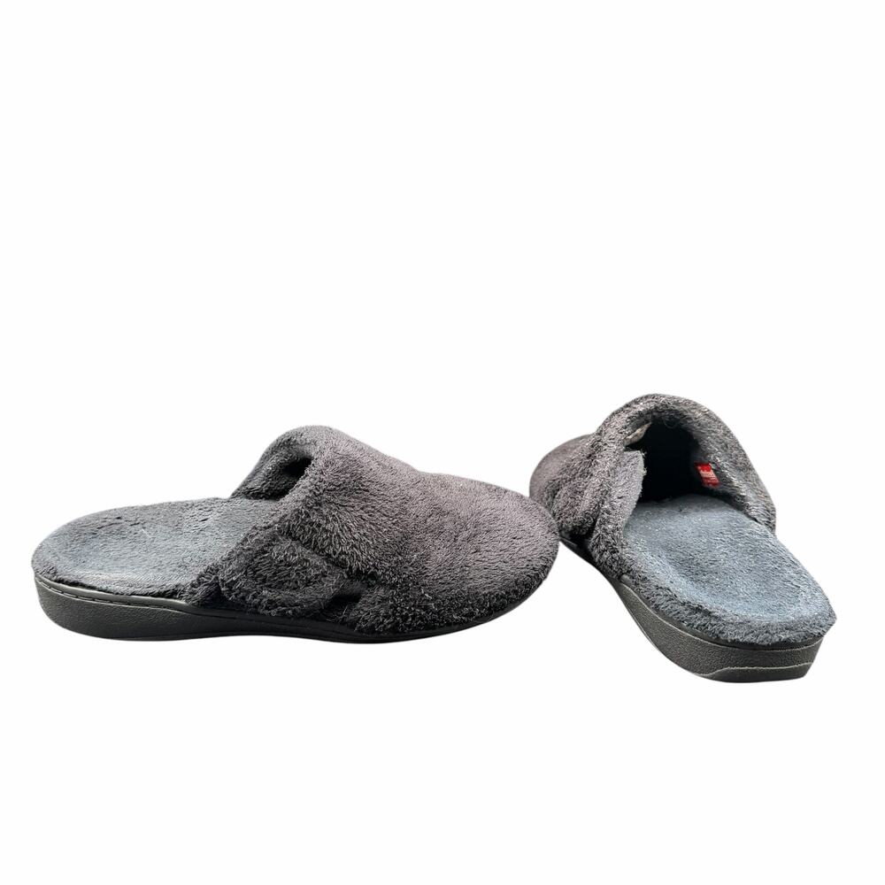 Vionic Gemma Black Plush Orthotic Slippers US 7 EU 38